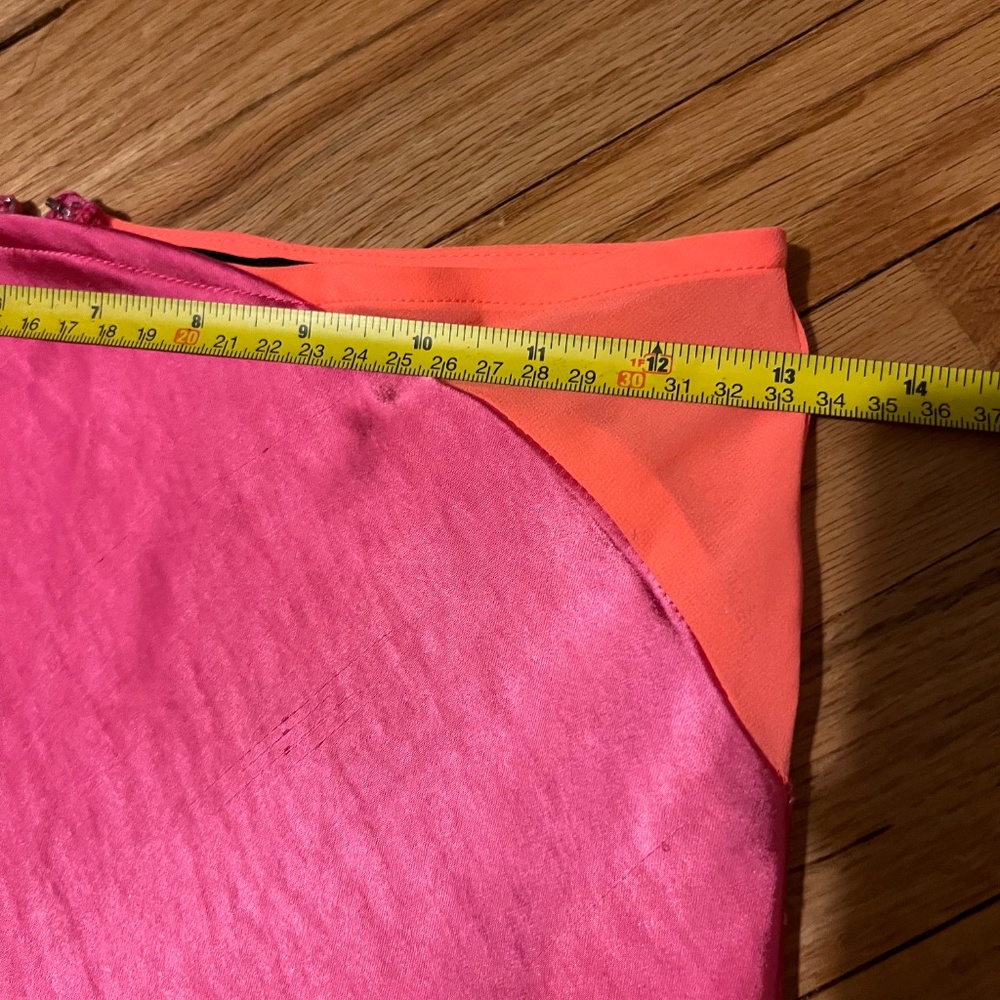 Neon pink and orange satin maxi skirt - Picture 5 of 6